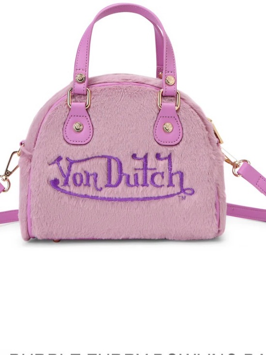 Von Dutch Handbags - Von Dutch Lavender & Purple Fuzzy Dome Satchel